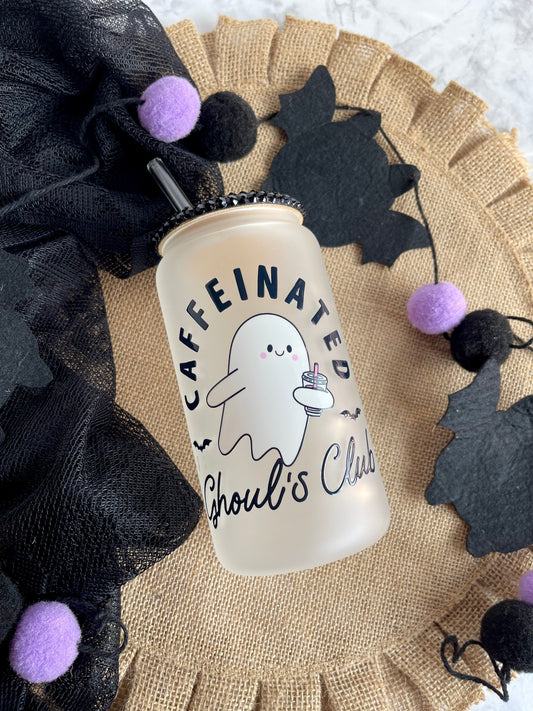 Caffeinated Ghouls Club Glass Cup