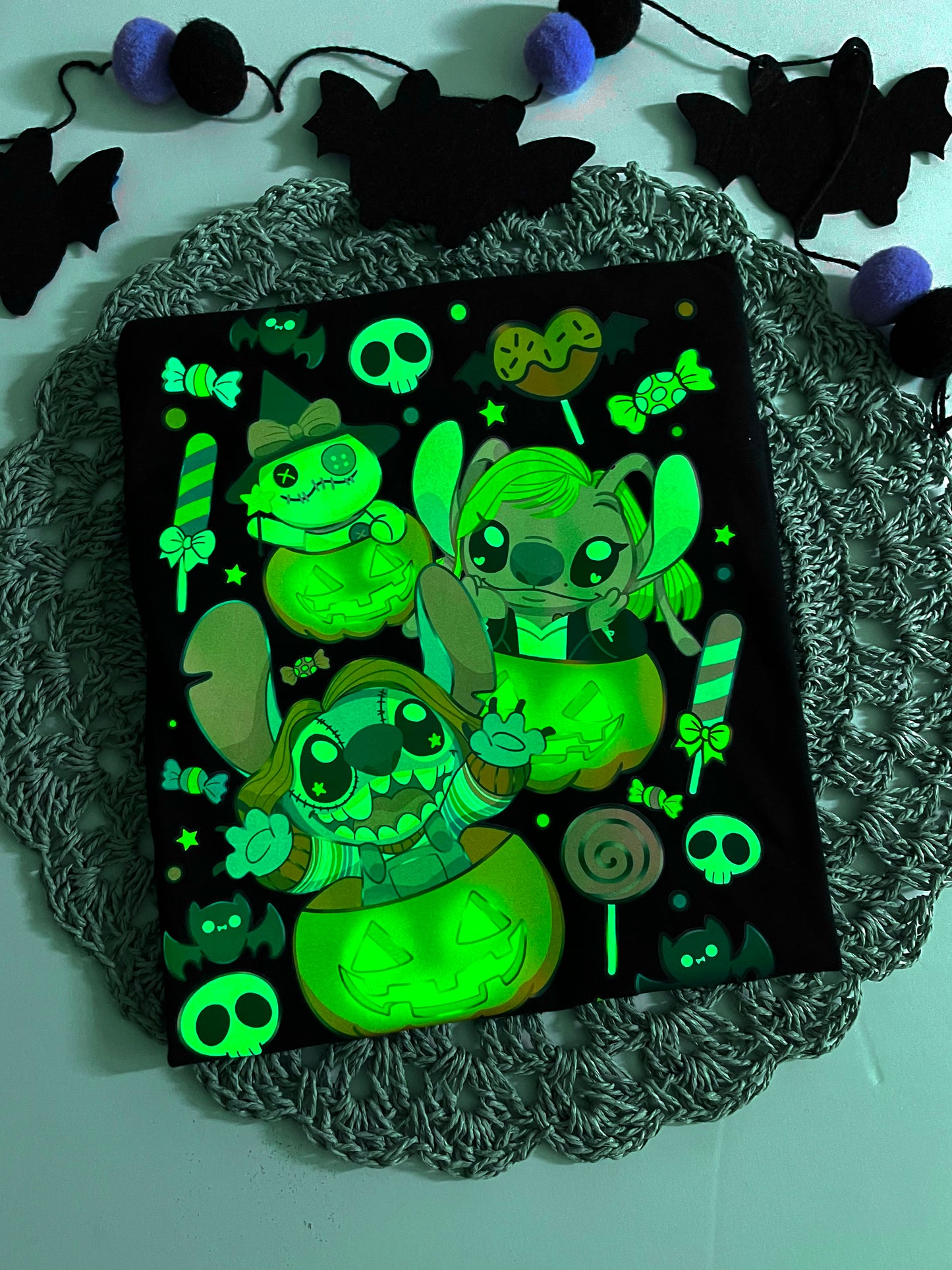 Spooky Alien Trick or Treat Bag | Shirt | Sweater | Glow in the dark!